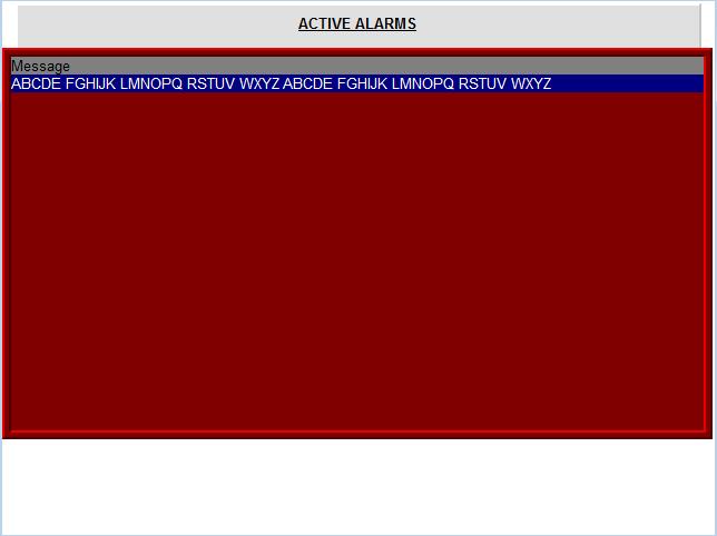 6.2.3 ACTIVE ALARM SCREEN The Active Alarms screen displays the alarm message number with the date and time of the occurrence. 1 1. Displays active and acknowledged system alarms.