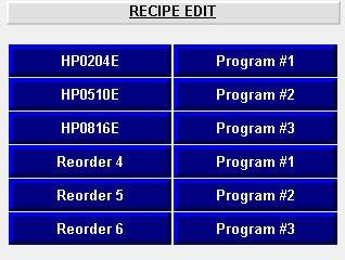 10 RECIPE EDIT This screen is used to type in the reorder code name and matching Uson