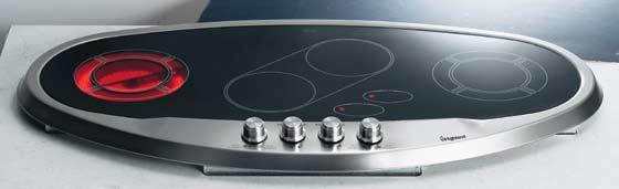 knob ignition Ceramic Cooktop > HO4CE Ceramic glass with stainless steel Scotchbrite finish