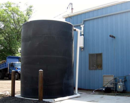 Figure 8a: Rain barrel used to disconnect a downspout with the
