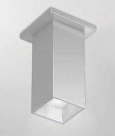 Beve Mini Square Downlight 8 Length - CMSD8 Surface Mount Pendant Stem Conduit Cutout with Surface J-Box Canopy Mounted Driver Option SQUARE DOWNLIGHT CYLINDER PERFORMANCE DATA