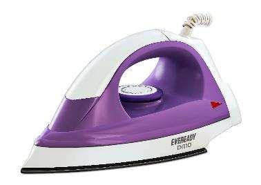 Dry Iron - DI110 1000W, 230V, 50Hz Non-stick coated soleplate for smooth ironing Temperature control knob for variable heating Light weight body-easy to use Button