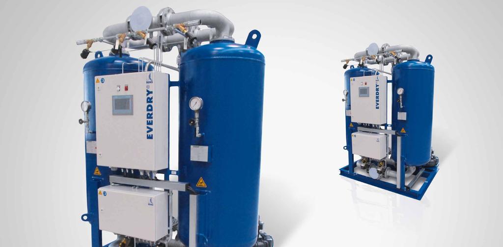 Drying EVERDRY FRP Cooling with compressed air partial flow: the Heat Regenerating Adsorption Dryer EVERDRY FRP Standardised system concepts with a wide range of possible variations: To solve complex