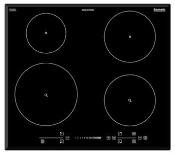 20 kw single zone (180mm diameter) Cooktop scraper 60cm Electric Ceramic Cooktop BCC600 4 x electric cooking zones 9 power levels Frameless ceramic glass surface Illuminated digital display Bevelled
