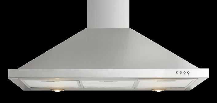 52cm Undermount Rangehood 350m 3 /hr drawing capacity Stainless steel finish 1 x tangential motor 3 speed control 2 x halogen lights 1 x aluminium grease filter GUH52 Optional accessories: Charcoal