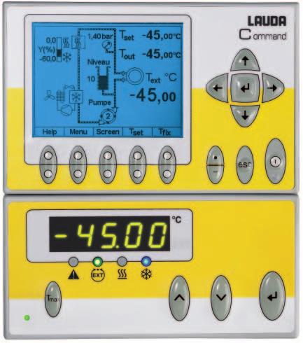 Professional thermostating for pilot plant and mini-plant Easy operation via the Command console The process thermostats are operated via the Command console which is also used in the LAUDA Proline