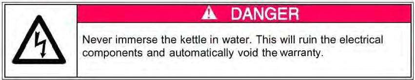 Cleaning Instructions Daily: Clean the Kettle 1.