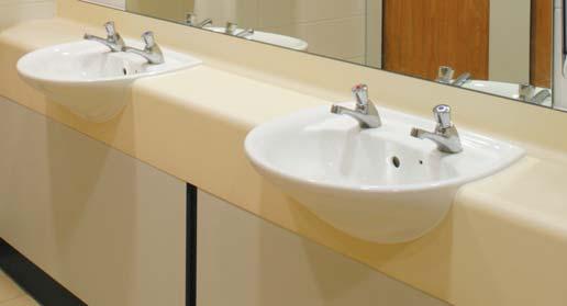 High pressure laminate (HPL) Practical and economical surfacing for everyday washrooms. Ideally suited for medium traffic areas such as offices and industrial units.