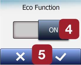 With Eco function enabled, the Scheduled Operation home