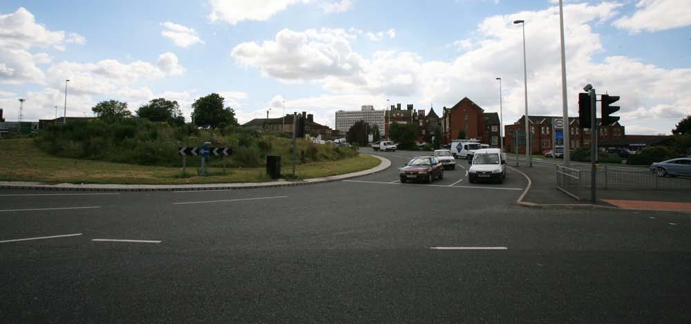 The A534 roundabout, whilst being at the edge of our study area, is perhaps the most important gateway in Crewe town centre. The plan to the left shows the main approaches to the town.