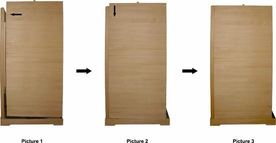 PANEL LOCKING INFORMATION: Each panel is heavy. Be careful to avoid injury when installing, especially the top panel. Two adults are required for the installation of sauna room.