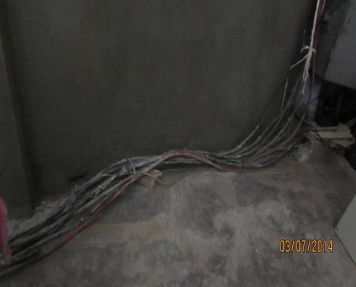 after the passage of conduits must be sealed with fire resistance materials. Cable passing through the wall. Finding No.