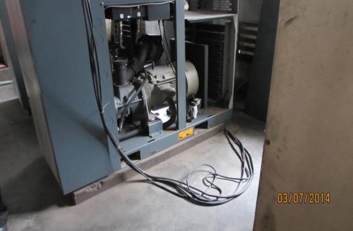 Finding No. E- 41 Category: BOILER & COMPRESSOR ROOM Compressor input cables laid on floor without protection.