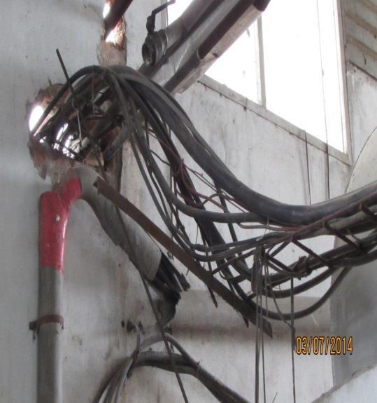 Remediation Timeframe: 6 Months Service cables exiting from the electrical room. Finding No.