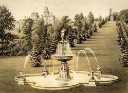 The picture above right shows the avenue from the fountain as Marnock intended, during the restoration the decision was made to remove all the trees in what had become a mix of conifers to