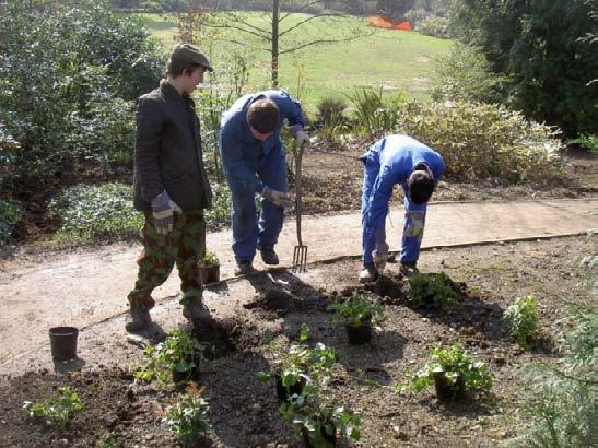 The work they carry out includes thinning saplings, bramble control, pruning ornamental shrubs, bedding plants and planting shrubs and planting