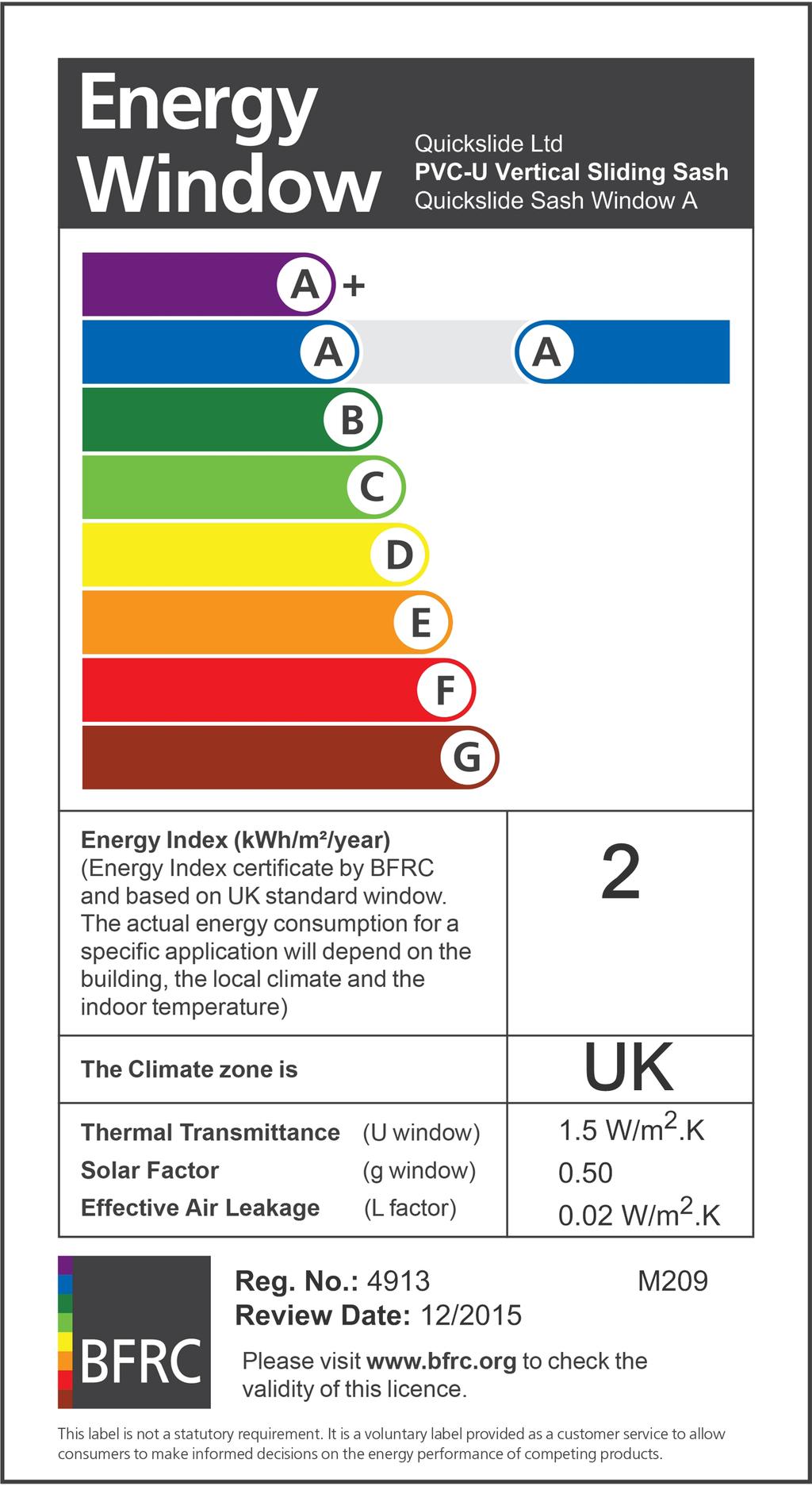 Our windows are not only lead-free, but also carry an A energy rating as standard, with Low-E double glazed units to keep the heat in, and help reduce your heating bills.
