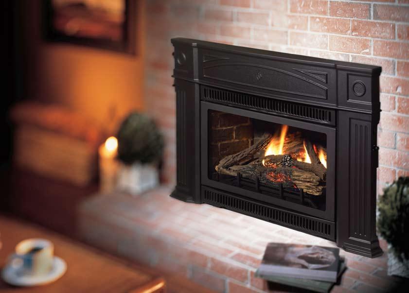 Hampton U31 & U32 Gas Fireplace Inserts Hampton U32 gas fireplace insert in metallic black finish.