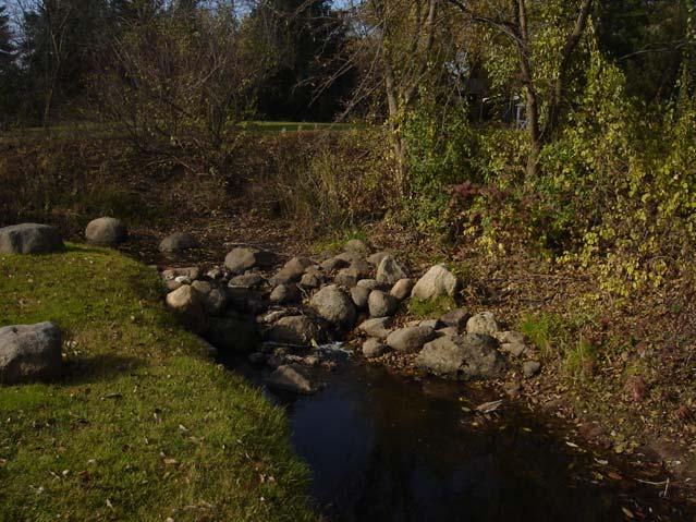 His property along the creek is quite extensive and is the only home close enough to the creek to be of concern during flood events, so he has had to install some erosion control measures.