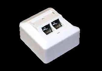 : BC-12-253 BC Outlet 2xRJ45 STP Cat6A RS Angled, Keystone w/wallbox Angled outlet
