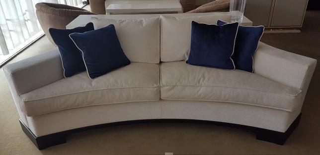 1 SIZE 245*115*85 Curve sofa 3 seater covered with engraved white