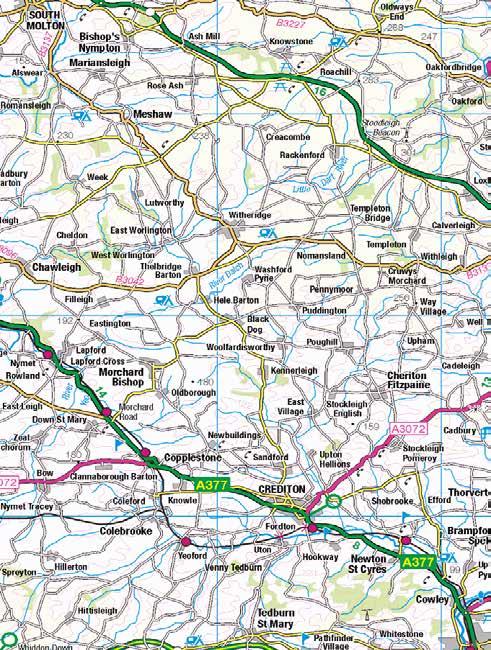 DIRECTIONS FROM CREDITON n Take the road northwards to Sandford (approx.