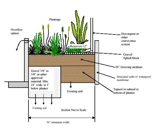 Stormwater Planter Description Stormwater planters are small-scale, stormwater treatment systems comprised of organic soil media and plants in a confined planter box.