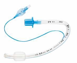 Preformed tracheal tube, oral oral Murphy type made of thermosensitive PVC, siliconised transparent with high volume low pressure cuff or without cuff curved towards the chin designated for surgeries