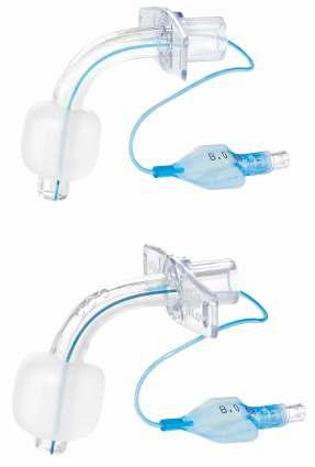 Tracheostomy tube with high volume low pressure cuff made of thermosensitive PVC, siliconised high volume low pressure cuff with or without fenestration Xray line soft, smooth, transparent flange