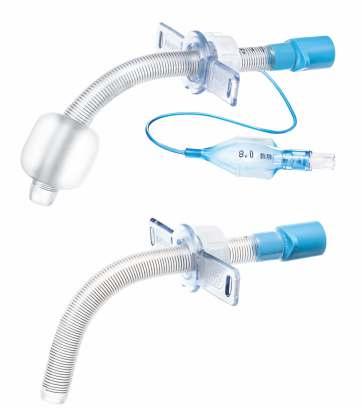Reinforced tracheostomy tube with adjustable flange adjustable flange facilitate tube adjustment made of thermosensitive PVC, siliconised with high volume low pressure cuff or without cuff