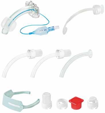 KAN tracheostomy tube with cuff Set I (1) (2) Set components: KAN tube with cuff (1) obturator (2) 2 inner cannulas with 15 mm connector (3) 1 inner cannula with collar (4) soft tracheostomy tube