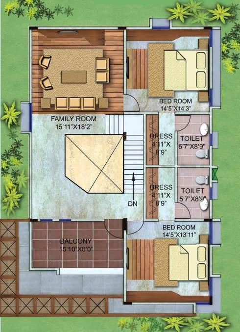 3 BHK Total Area