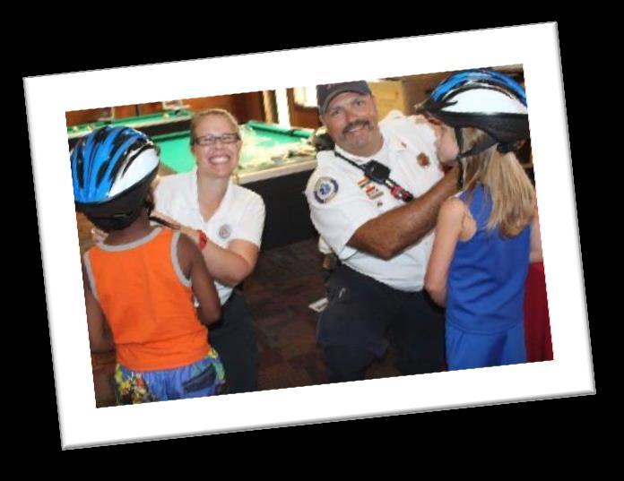 Station 13 provided a Truck Display and participated with the bicycle helmet fitting.