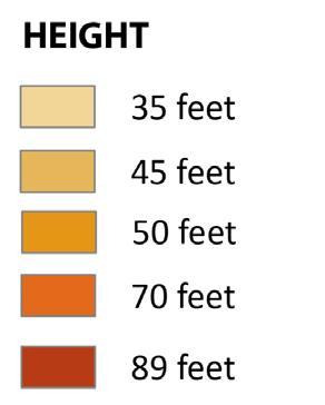 Proposed Height Clean-up Areas where heights were