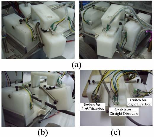 Figure 12 (a) Cable pulled on right/left side; (b) Cable pulled on upper side;(c) Cable in no pulling condition. 2.