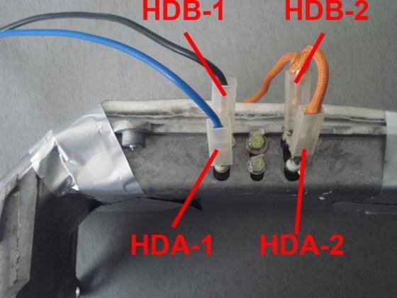 Check for the resistance between the terminals of HDA-1 & HAD-2(750W), and HDB-1 & HDB-2(550W) at room temperature, and the reading of A should be 17Ω; the reading of B should be 24Ω.