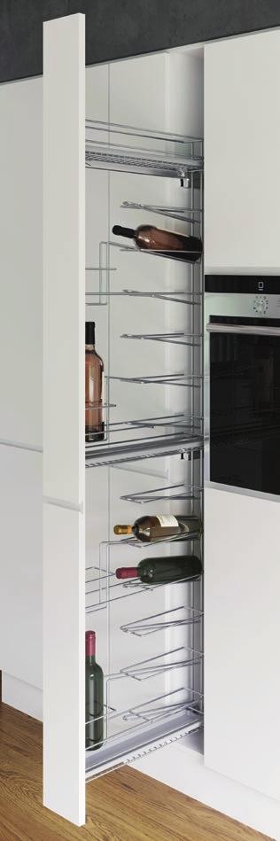 Optimum use of space Attractive display of your wine collection Full extension for maximum visibility Universally handed for easy installation and convenient two-sided access to contents Available