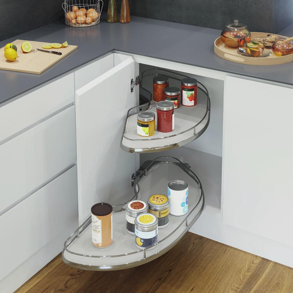 VAUTH-SAGEL PREMIUM KITCHEN STORAGE BLIND CORNER STORAGE VS Cornerstone MAXX for Blind Corners Gives access to cupboard contents without obstructing adjacent cabinets Cornerstone MAXX available in