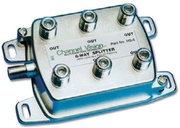 O3-HS3 (HS-3) 6-Way Splitter/Combiner Allows 6-way combining or splitting of TV antenna or cable signals.