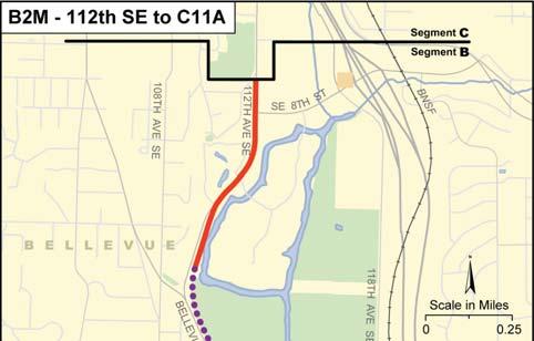 Preferred 112th Avenue SE Modified Alternative (B2M) to C11A Preferred Alternative B2M is elevated in the I-90 center roadway, crosses over westbound I-90, and continues elevated on the east side of