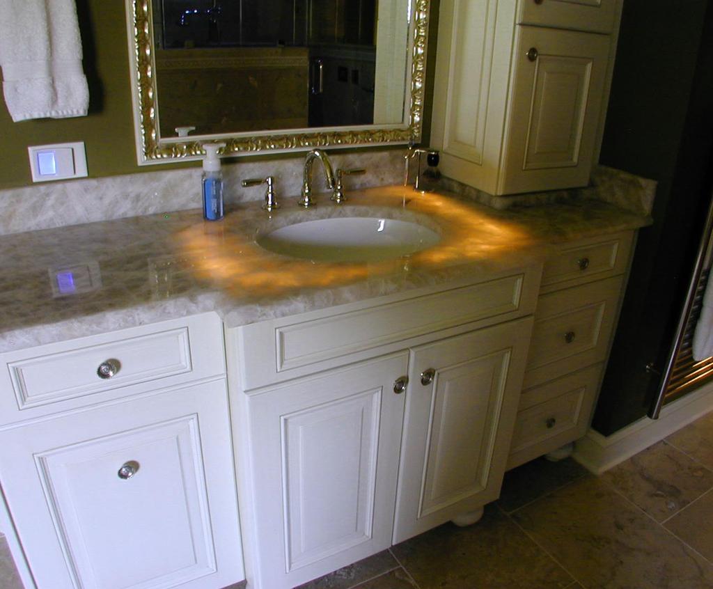 Outlets were provided in the sink base for low voltage rope lights.