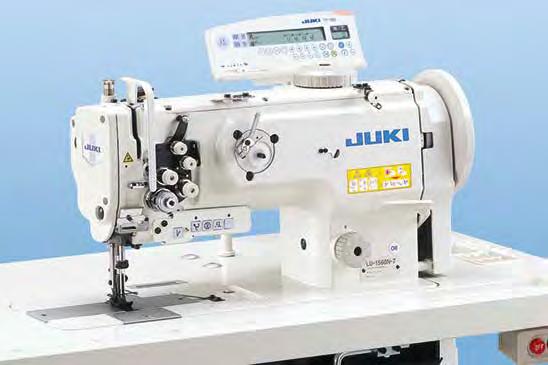 Flatbed Lockstitch Juki LU-1560N-7 2-needle, Unison-feed, Lockstitch Machine with Vertical-axis Large Hooks The two-needle machine with a thread trimmer offers basic performance that is ideally