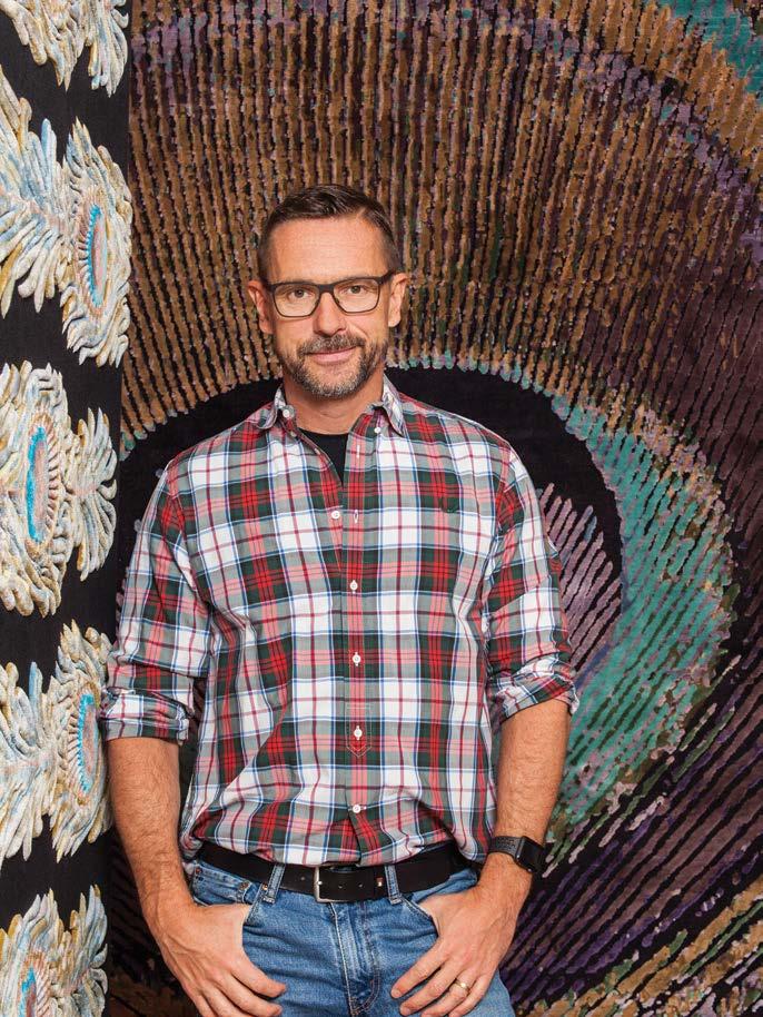 RUG STAR GERMAN DESIGNER JÜRGEN DAHLMANNS SHARES THE INSPIRATION BEHIND HIS LATEST COLLECTION AND VIBRANT TEXTILE DESIGNS written by DONNA PIZZI photography by LAURIE BLACK From architect to rug