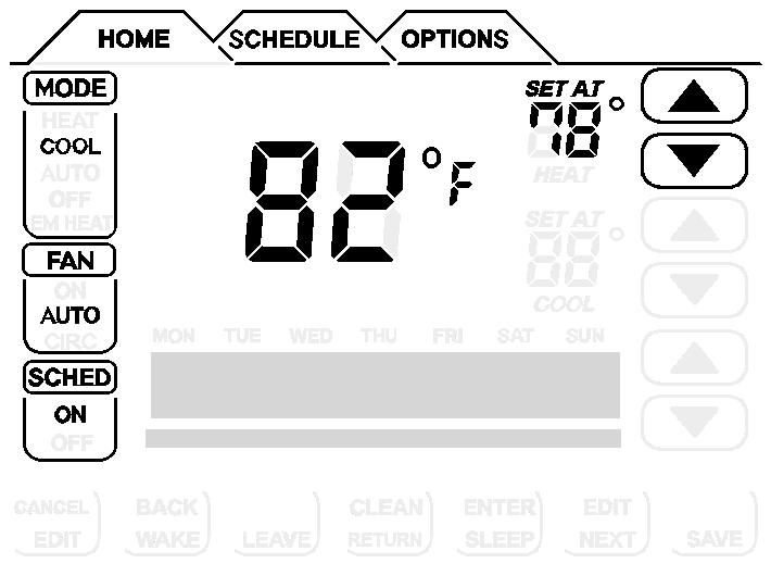 Home Screen Current Conditions & Temperature Settings COOLING TUE OCT 23 1:15PM Figure 2.