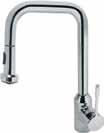 25 9 217 420 229 69 M15x1 Retta kitchen mixer with pull-down spray EASY-FIX fixation system.flexible hoses G3/8. 47 mm IS Click cartridge with HWTC. Brass casted body.