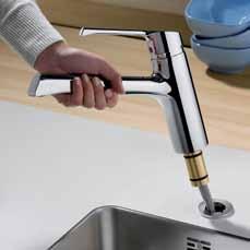 The pull-out spout allows you to exercise a wide scope of usage within the stainless-steel sink thus rendering the Retta kitchen mixers even more practical.