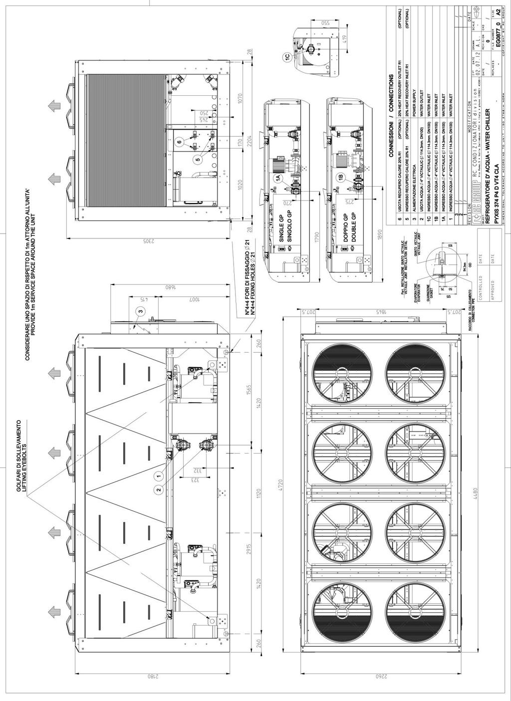 MACHINE DRAWINGS Dimensions in mm SIZE VT4, mod.