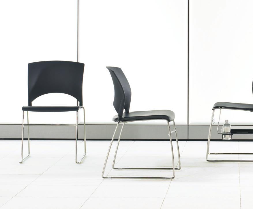 Volume OPTIMIZE SPACE Volume is a lightweight stacking chair scaled for high-density applications including cafeterias, classrooms, training rooms, auditoriums and conference rooms.
