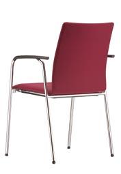 Linkable stacking chairs with frame-linking device Round-tube steel frame, chromed,
