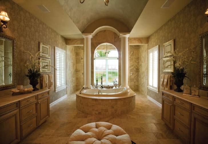 This spacious master bath s architecture makes the